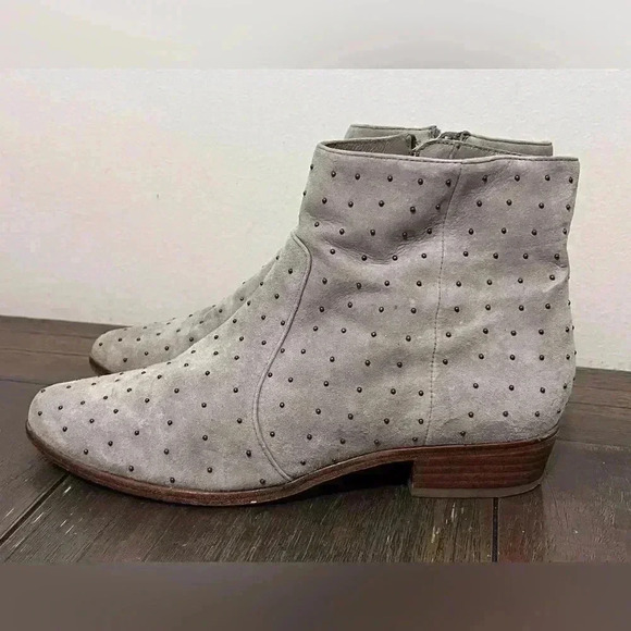 Joie Studded Grey Booties Inside Zip Boots Womens size 37.5 US size 7.5 - Picture 5 of 9